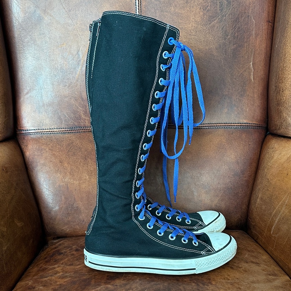 Converse Tall Black Lace-Up Boots with Purple Laces - Picture 8 of 10